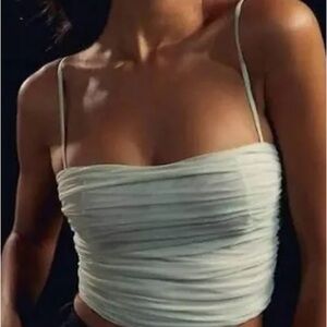 Aritzia Babaton Ruched Corset Top (Dusty Rose)